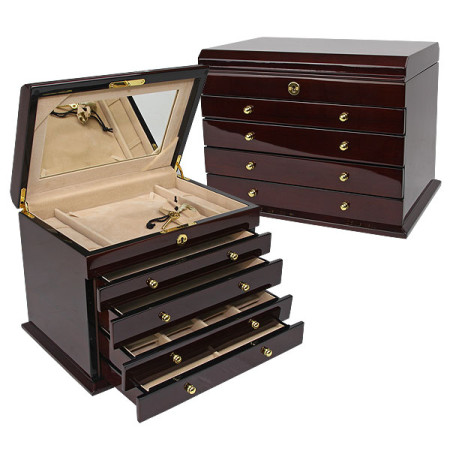 Heritage Upright Jewelry Chest - Teakwood