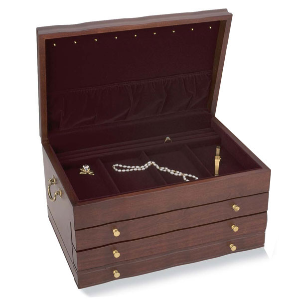 Reed & Barton Athena Jewelry Box - Mahogany | American Box